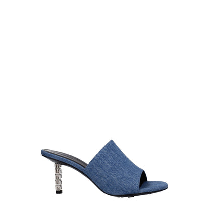 Sandali con plateau in tessuto blu Givenchy