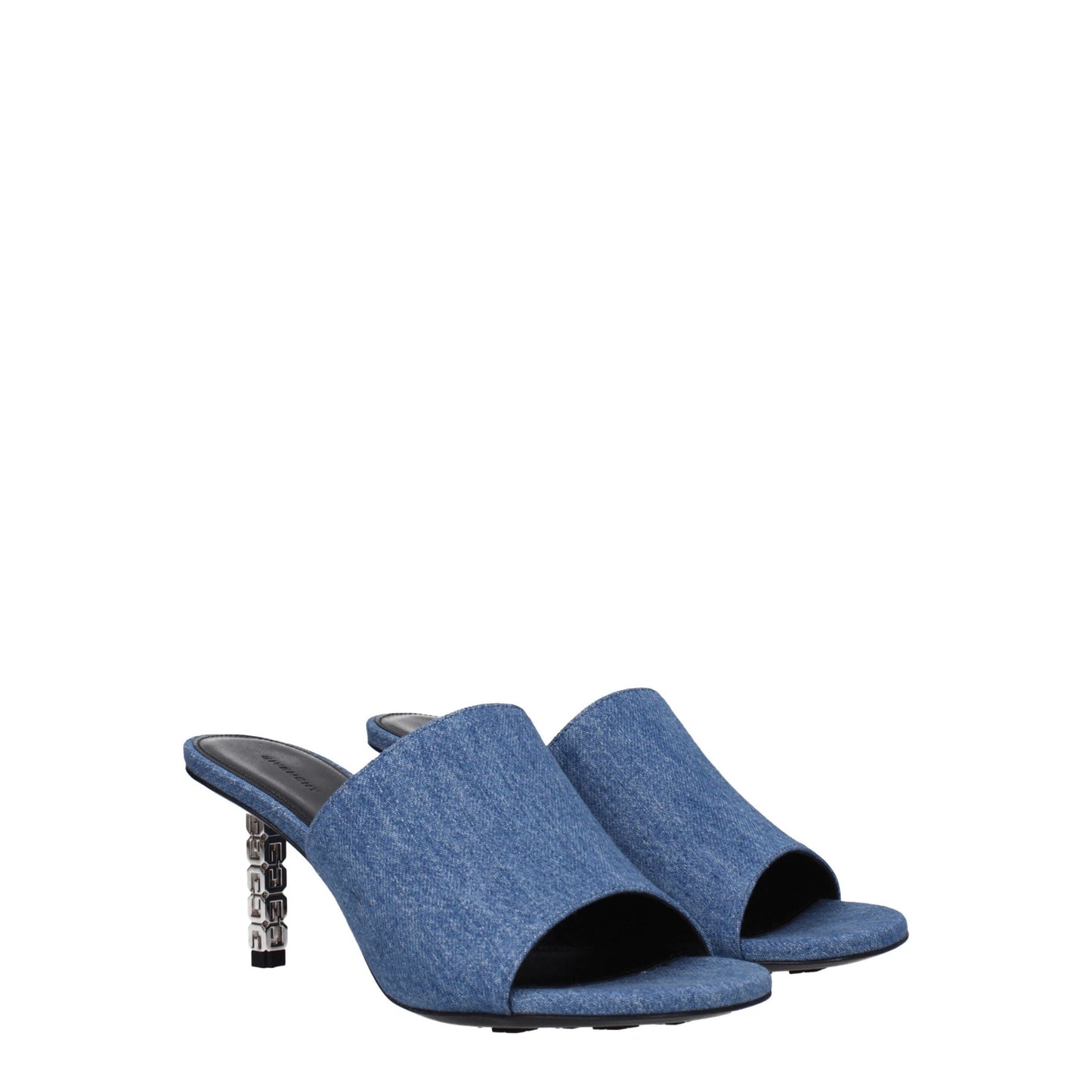 Sandali con plateau in tessuto blu Givenchy