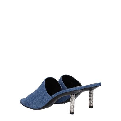 Sandali con plateau in tessuto blu Givenchy