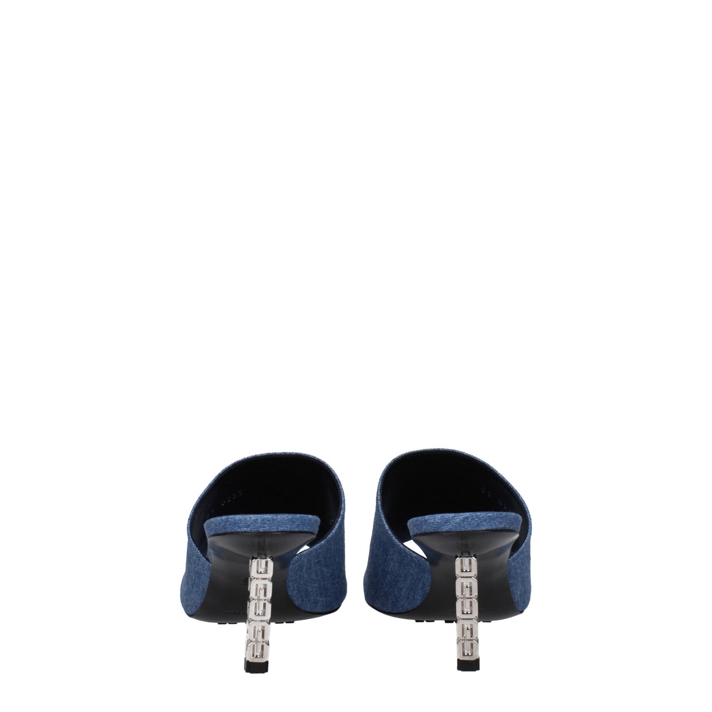 Sandali con plateau in tessuto blu Givenchy
