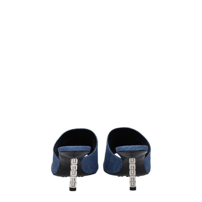 Sandali con plateau in tessuto blu Givenchy