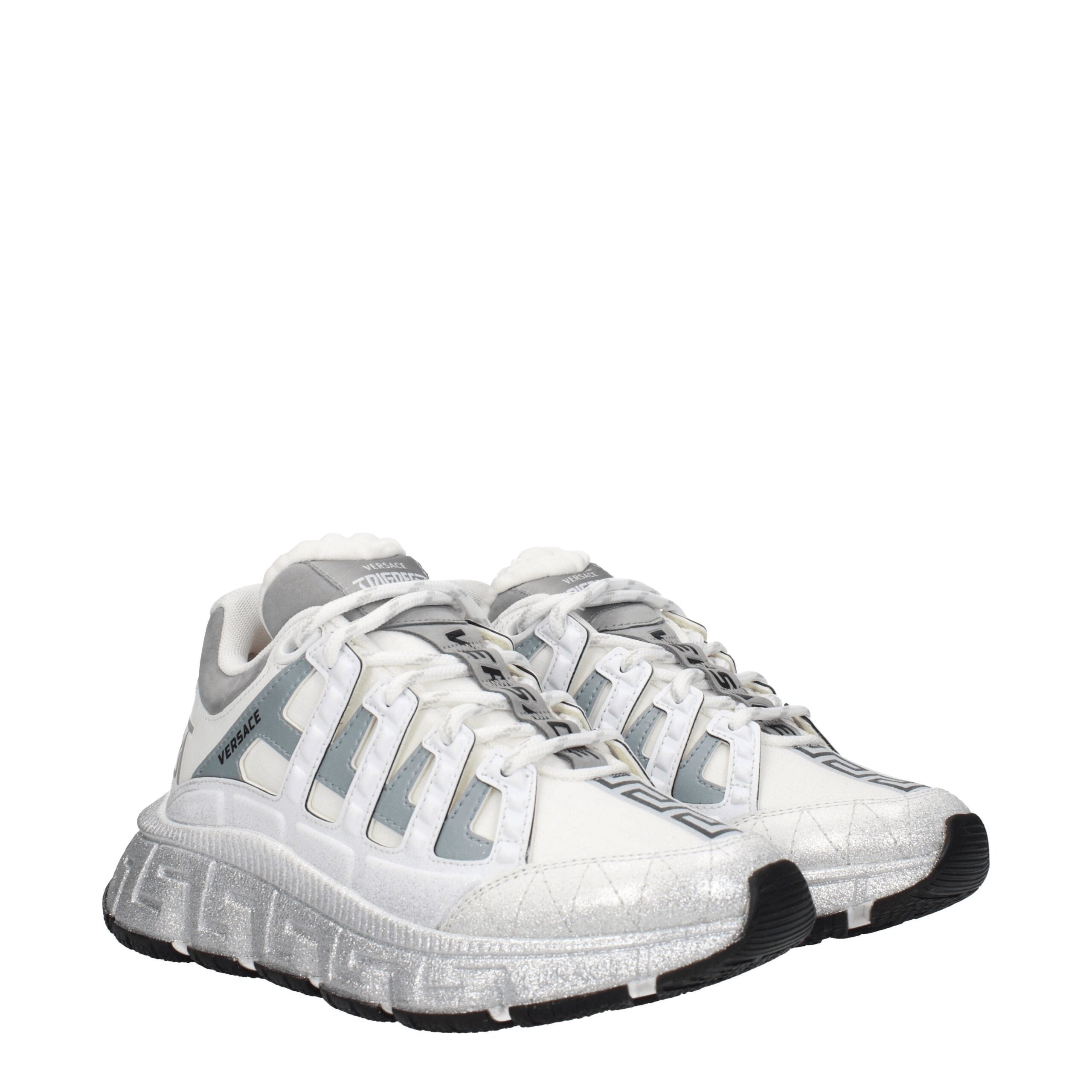 Versace Blue Fabric Athletic Sneakers