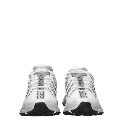 Baskets de sport en tissu bleu Versace