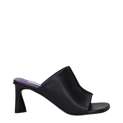 Sandali con tacco a spillo in pelle nera Stella McCartney