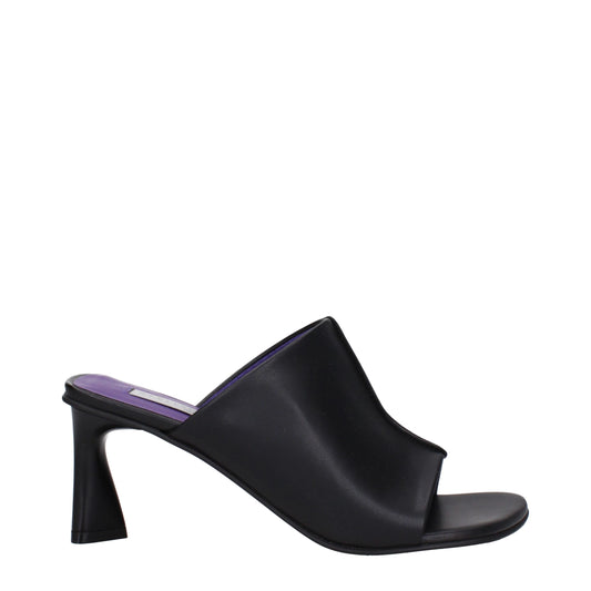 Sandali con tacco a spillo in pelle nera Stella McCartney