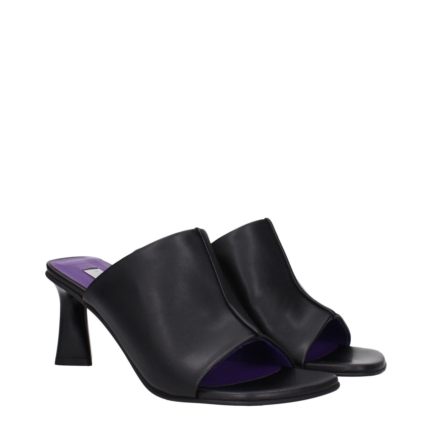 Sandali con tacco a spillo in pelle nera Stella McCartney