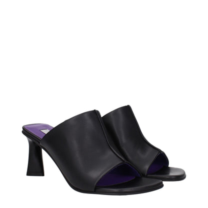 Sandali con tacco a spillo in pelle nera Stella McCartney