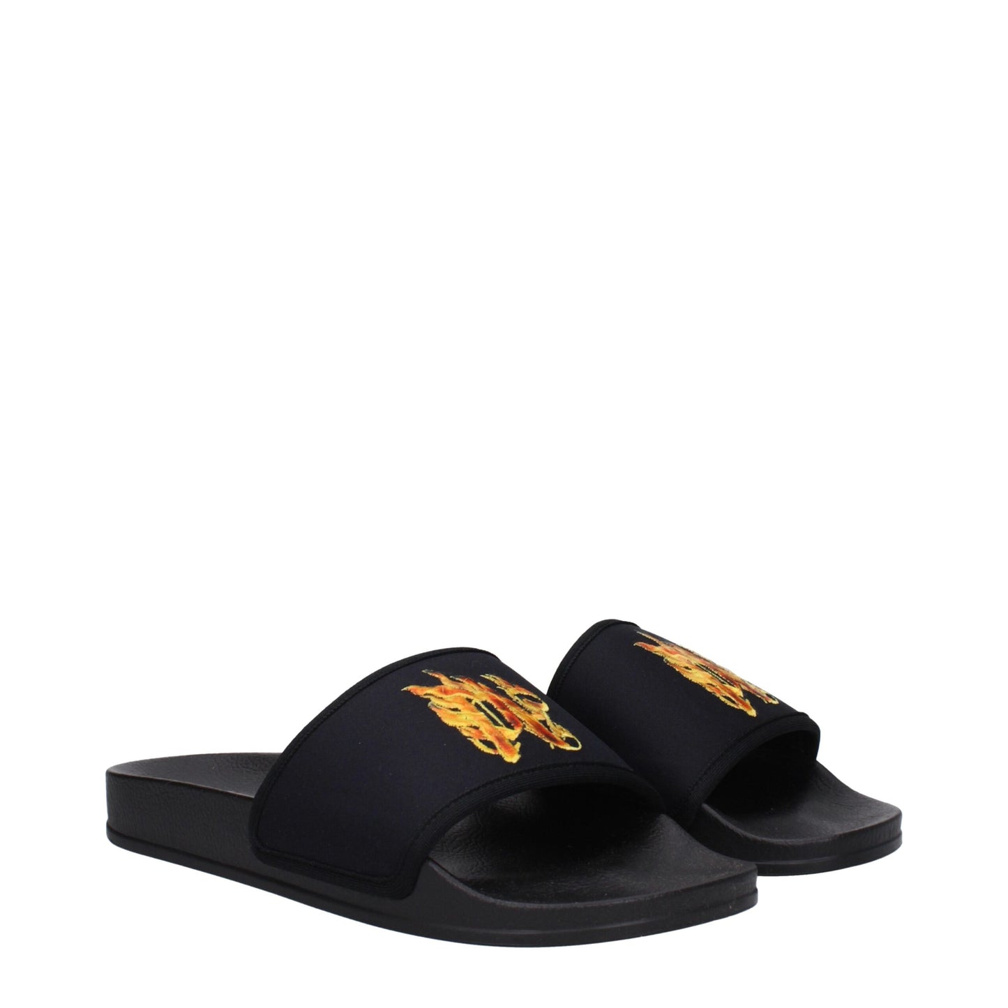 Pantofole in tessuto nero Palm Angels
