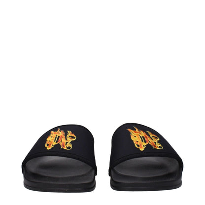 Pantofole in tessuto nero Palm Angels