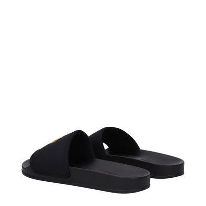Pantofole in tessuto nero Palm Angels