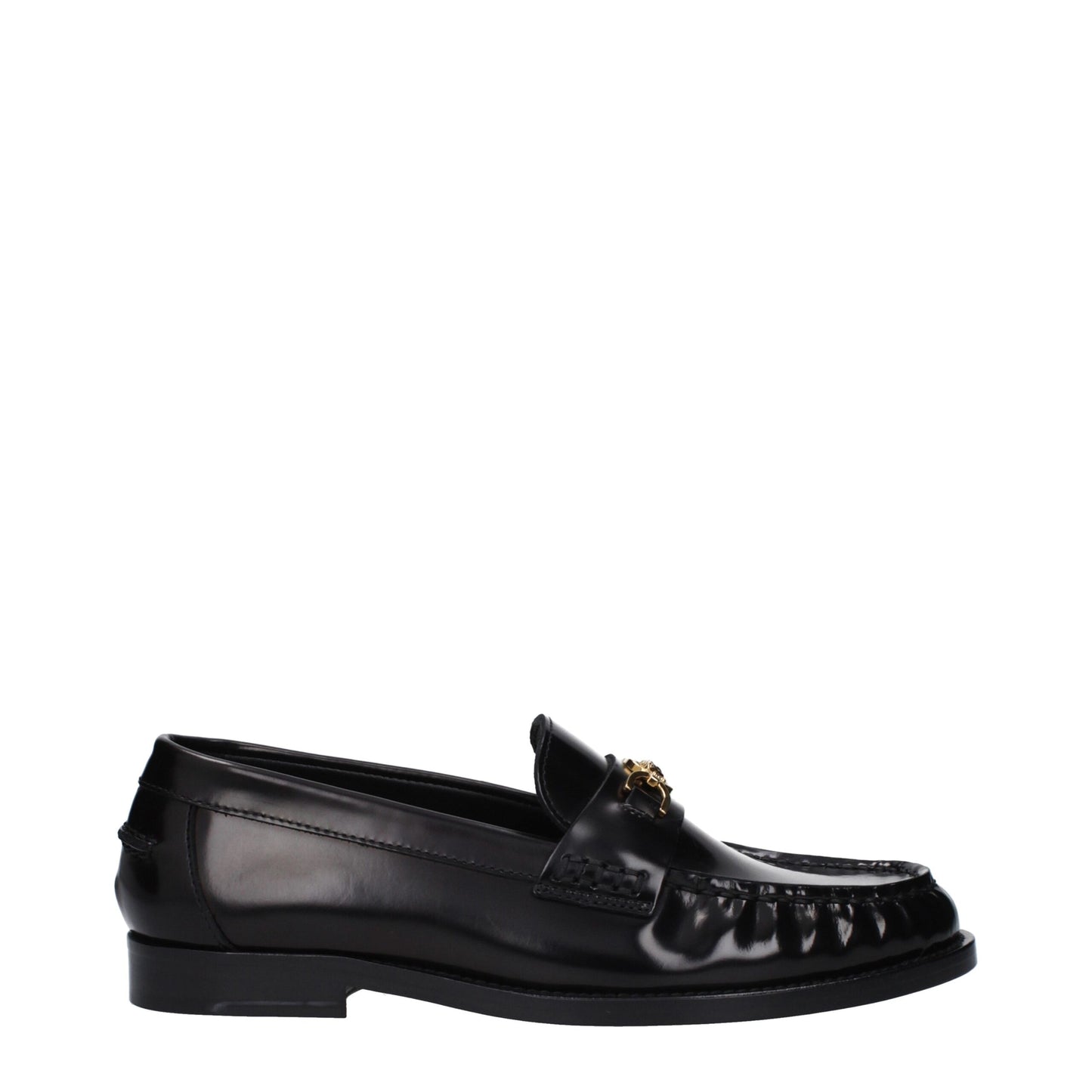 Mocassini slip-on in pelle nera Versace