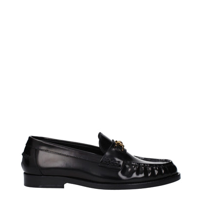 Mocassini slip-on in pelle nera Versace