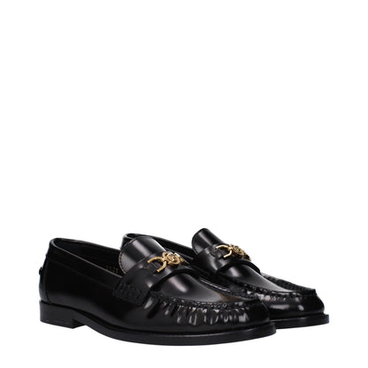 Mocassini slip-on in pelle nera Versace