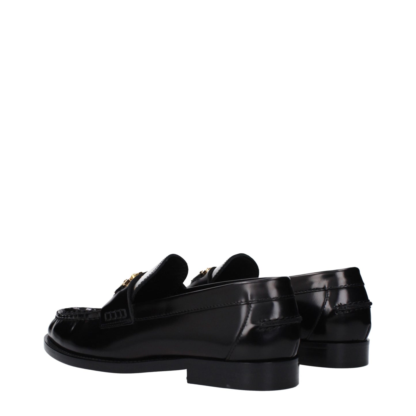 Mocassini slip-on in pelle nera Versace