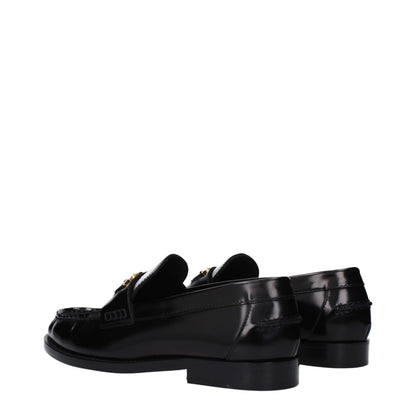 Mocassini slip-on in pelle nera Versace