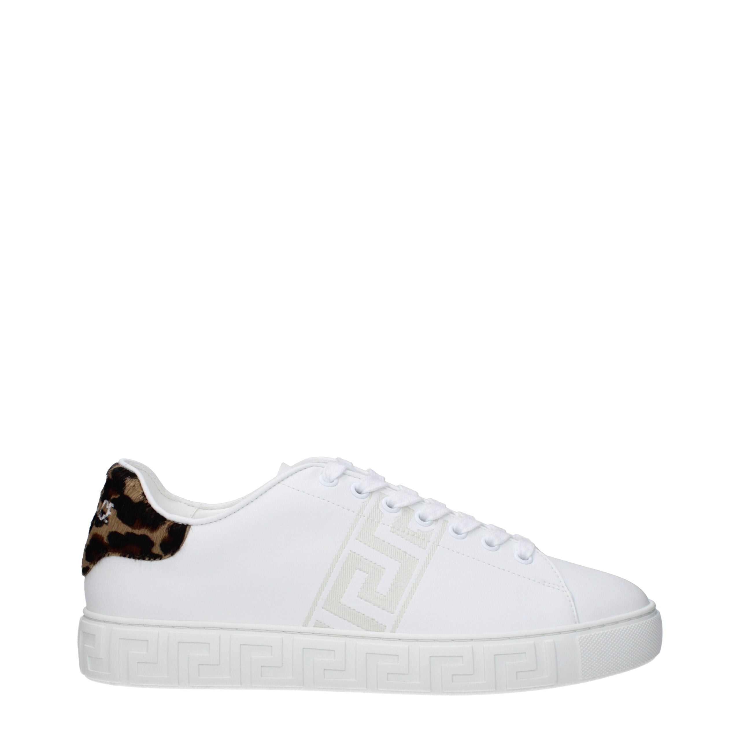 Baskets basses en cuir bleu Versace