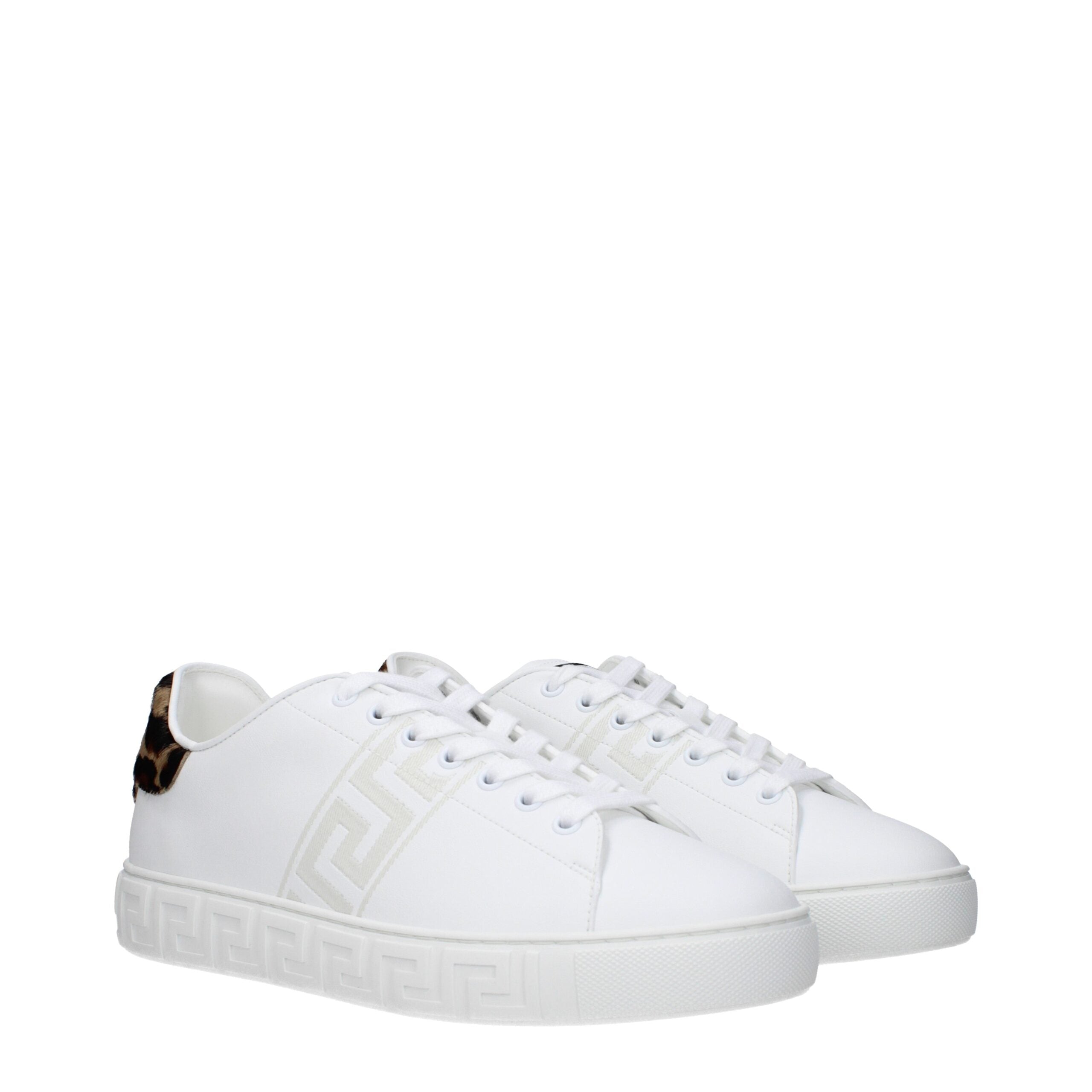 Baskets basses en cuir bleu Versace