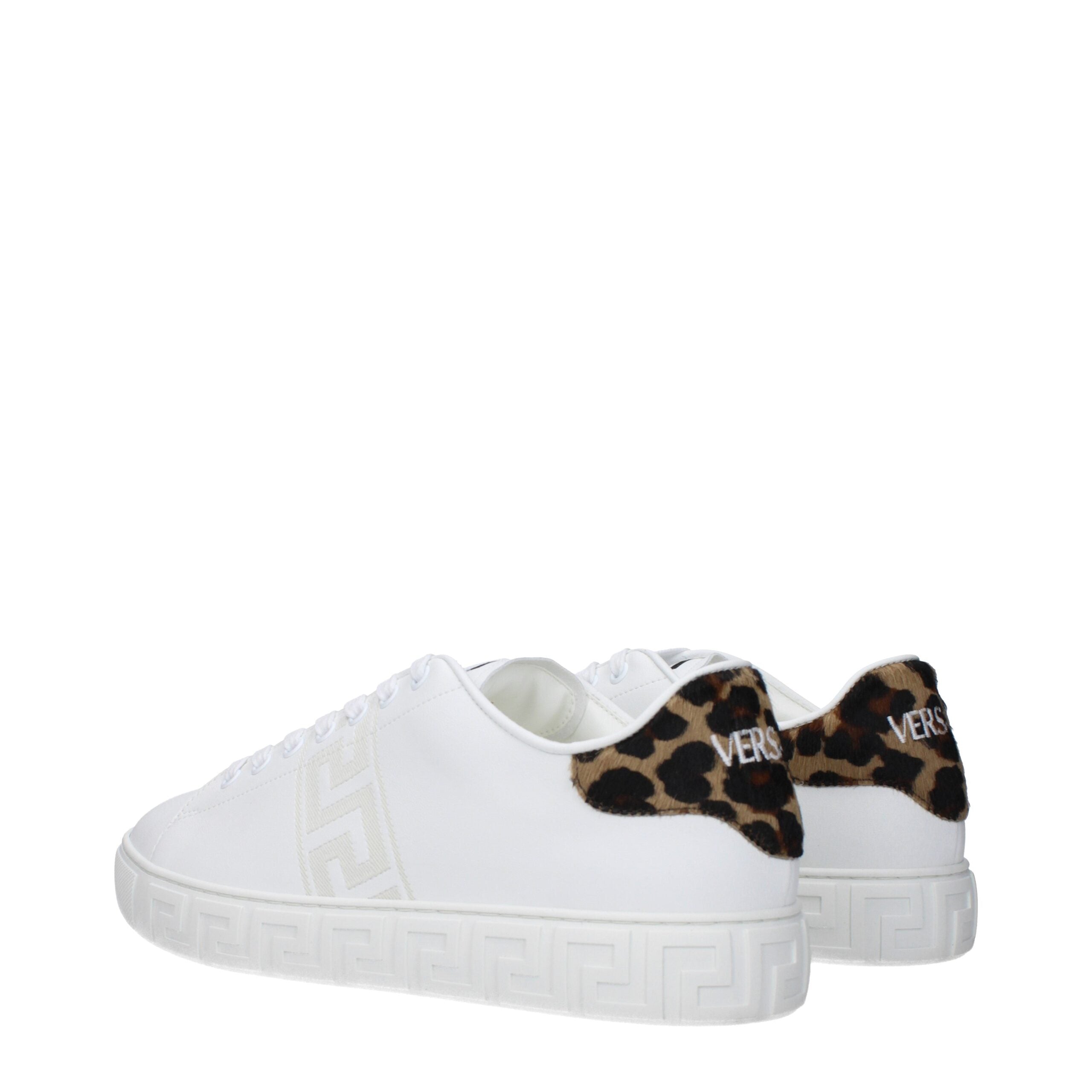 Baskets basses en cuir bleu Versace