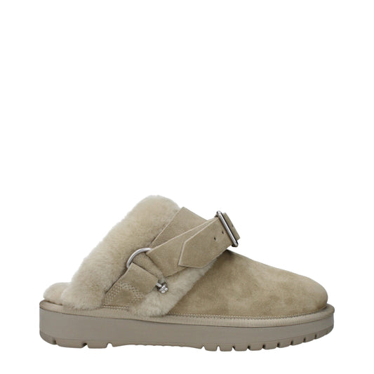 Pantofole in pelle verde Burberry