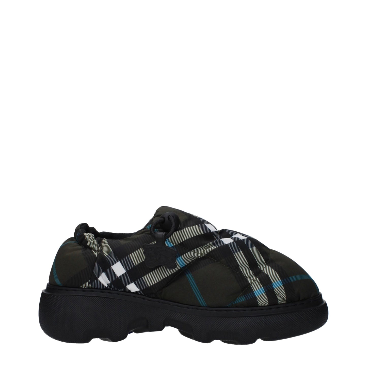 Mocassini slip-on in tessuto verde Burberry