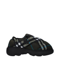 Mocassini slip-on in tessuto verde Burberry