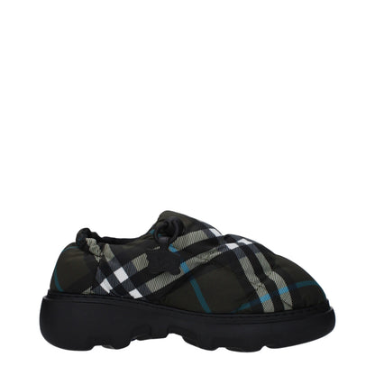 Mocassini slip-on in tessuto verde Burberry