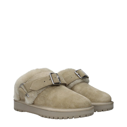 Pantofole in pelle verde Burberry