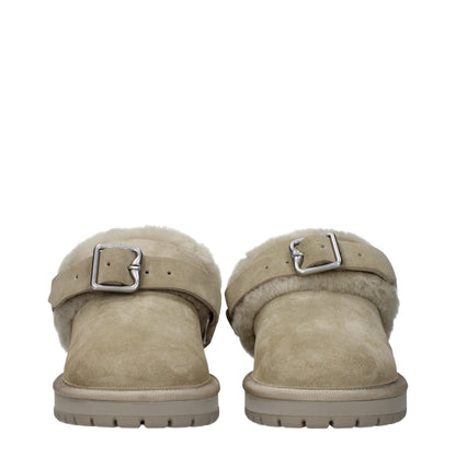 Pantofole in pelle verde Burberry
