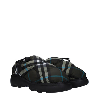 Mocassini slip-on in tessuto verde Burberry