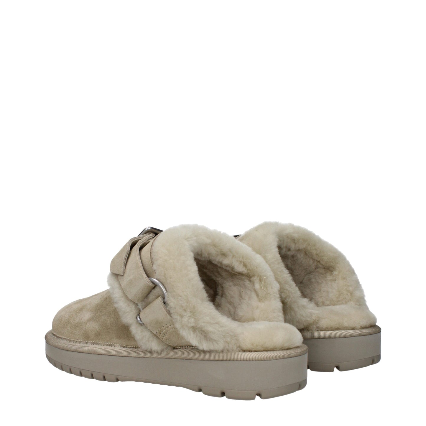 Pantofole in pelle verde Burberry