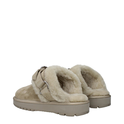 Pantofole in pelle verde Burberry