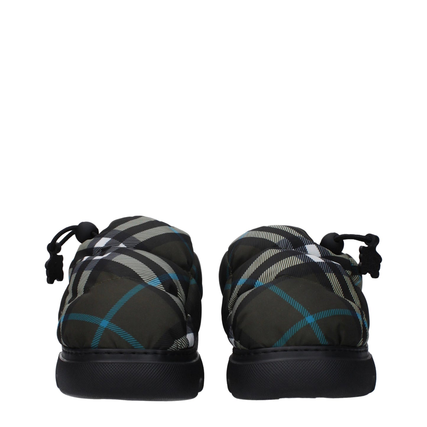 Mocassini slip-on in tessuto verde Burberry