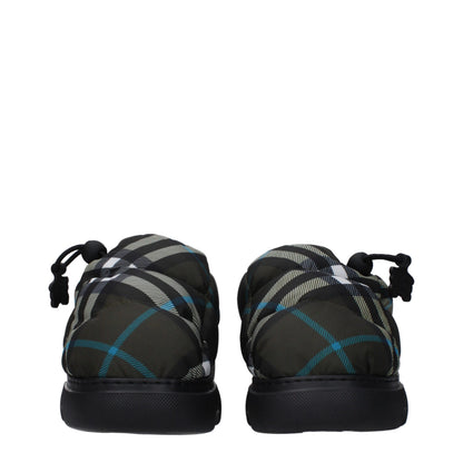 Mocassini slip-on in tessuto verde Burberry