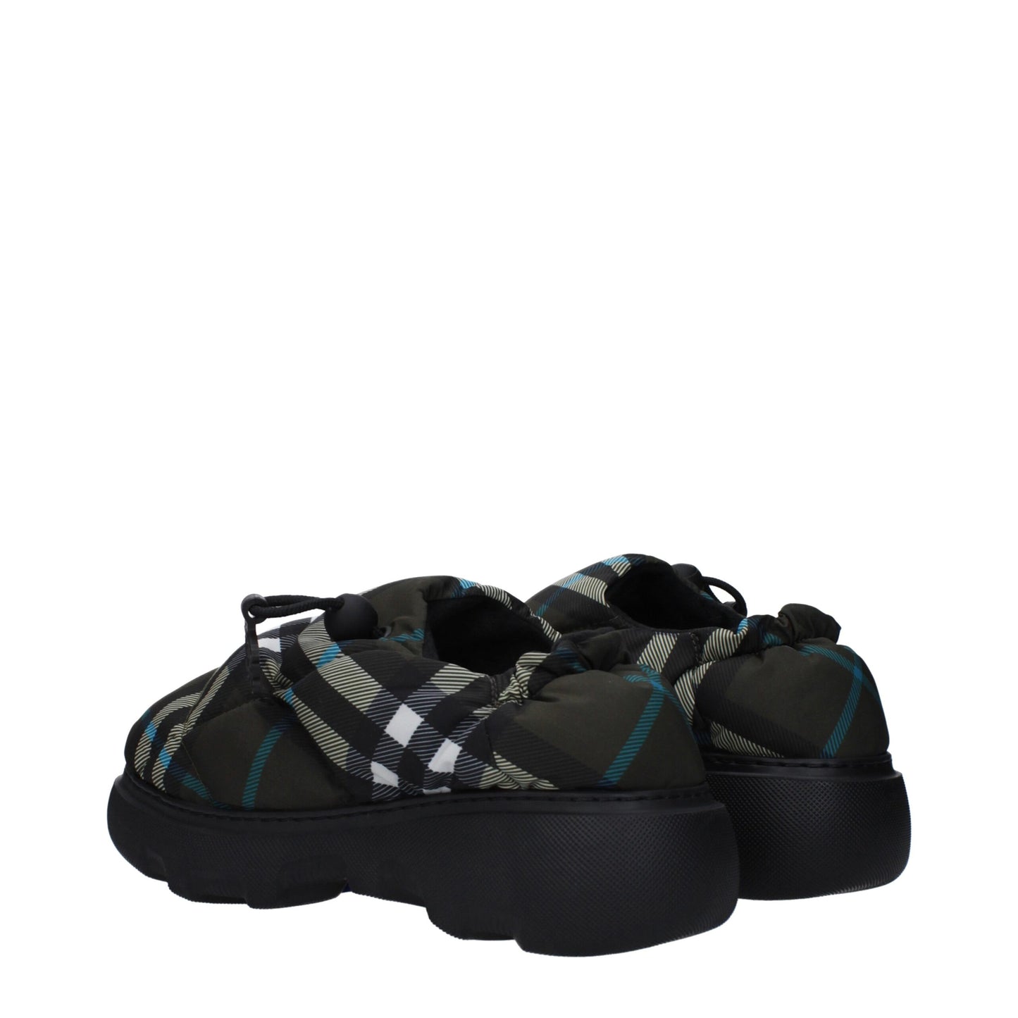 Mocassini slip-on in tessuto verde Burberry