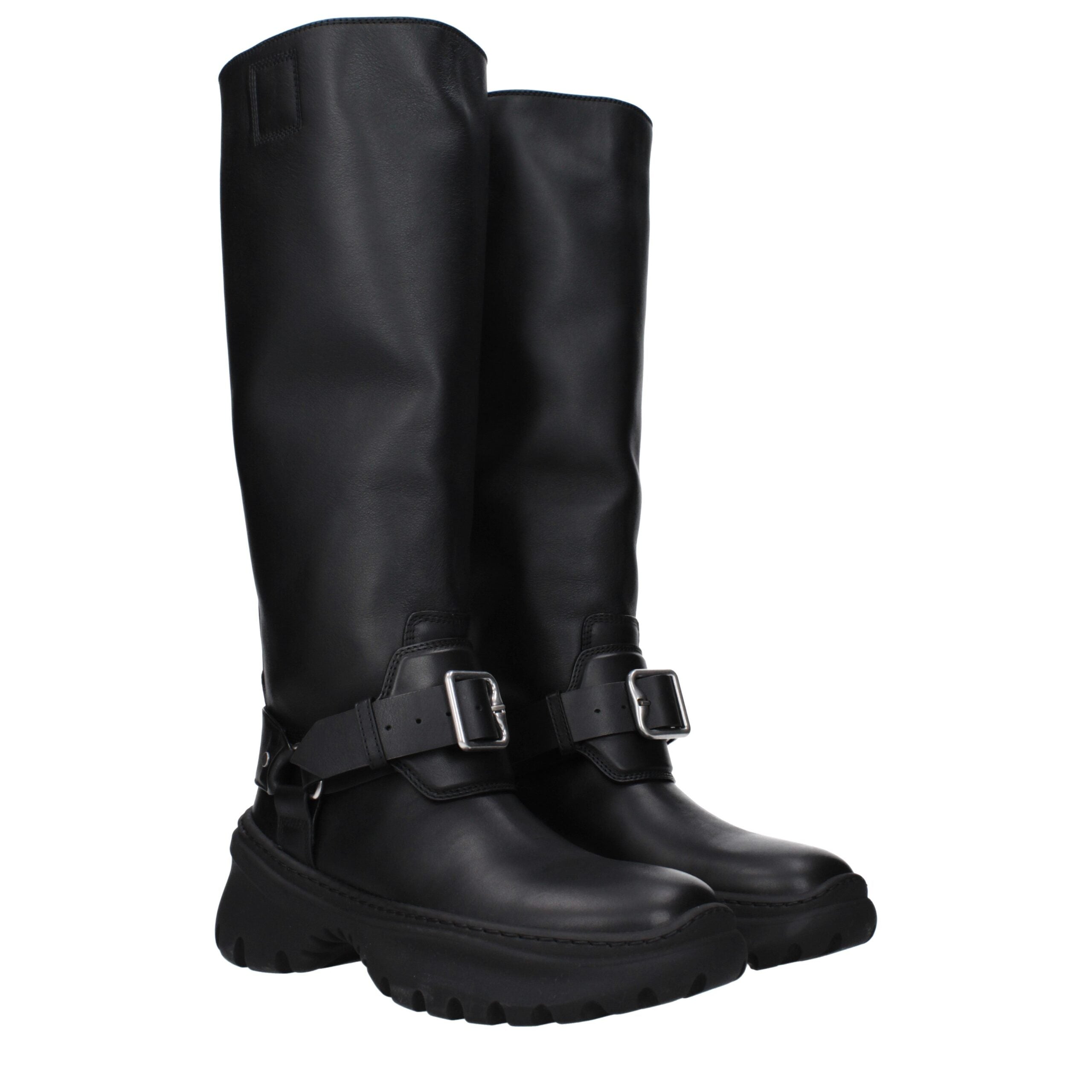 Bottes Burberry en cuir noir