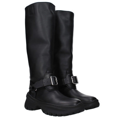 Burberry Stiefel aus schwarzem Leder