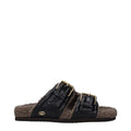 Pantoufles en cuir noir Valentino Garavani