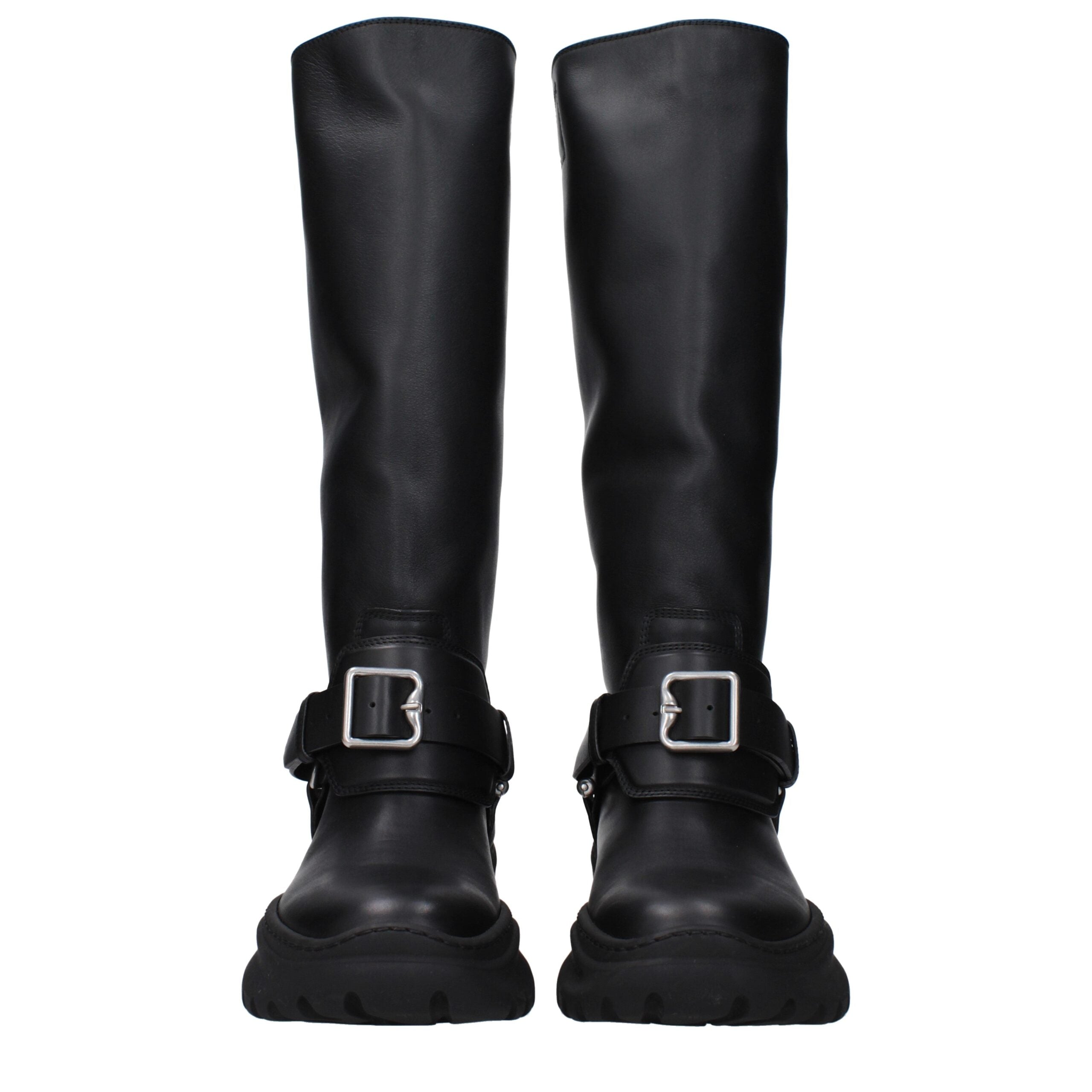 Bottes Burberry en cuir noir