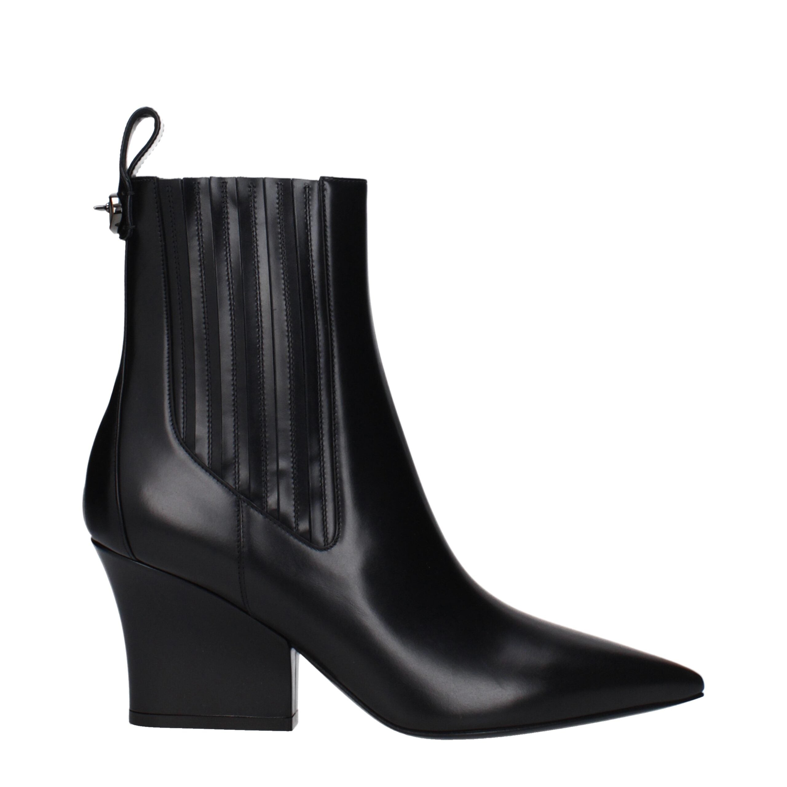 Bottines en cuir noir Valentino Garavani