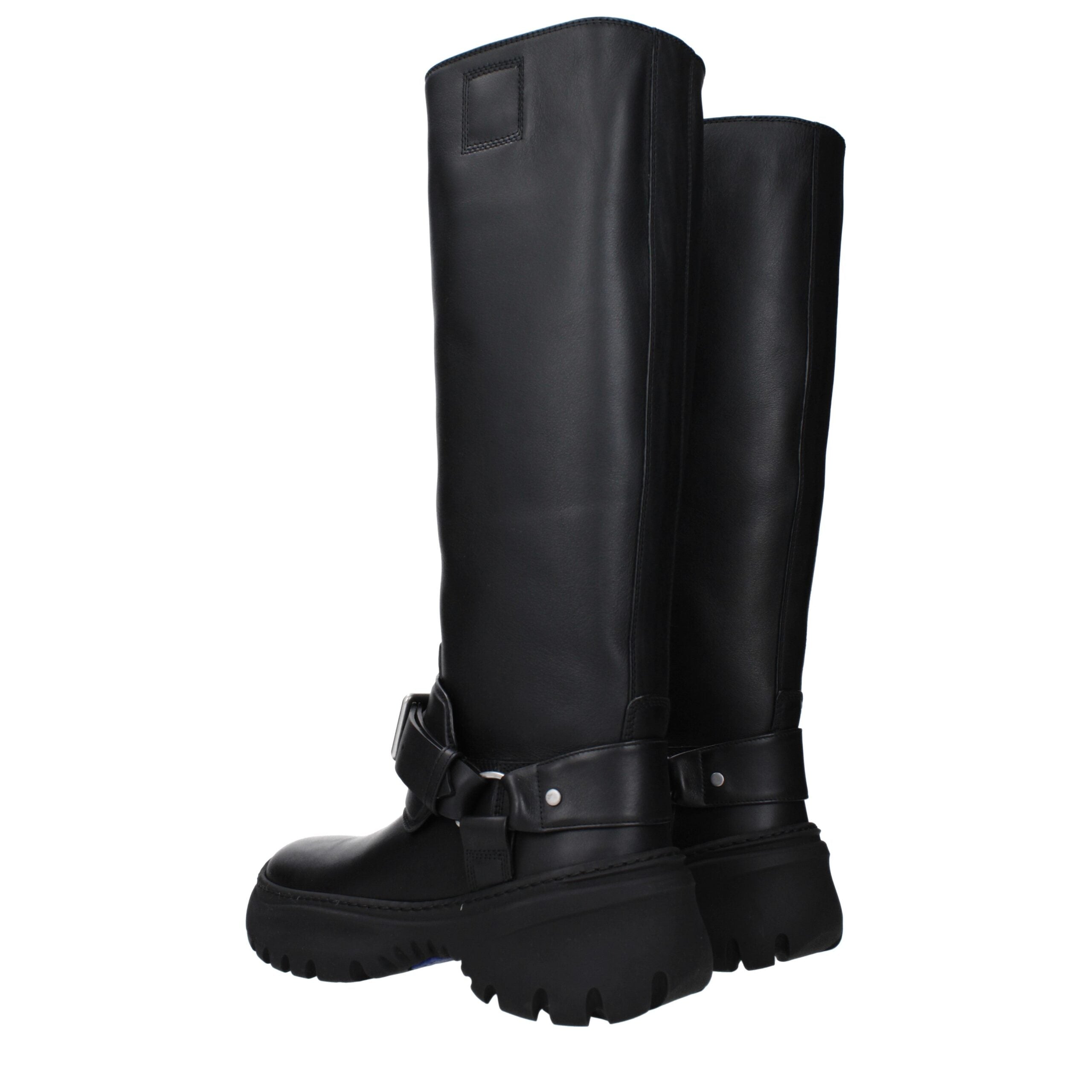 Bottes Burberry en cuir noir