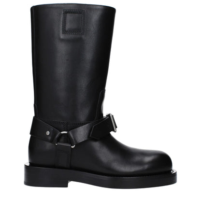 Stivali in pelle nera Burberry