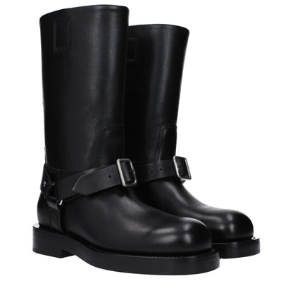 Stivali in pelle nera Burberry
