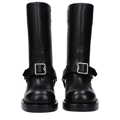 Stivali in pelle nera Burberry