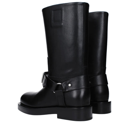 Stivali in pelle nera Burberry