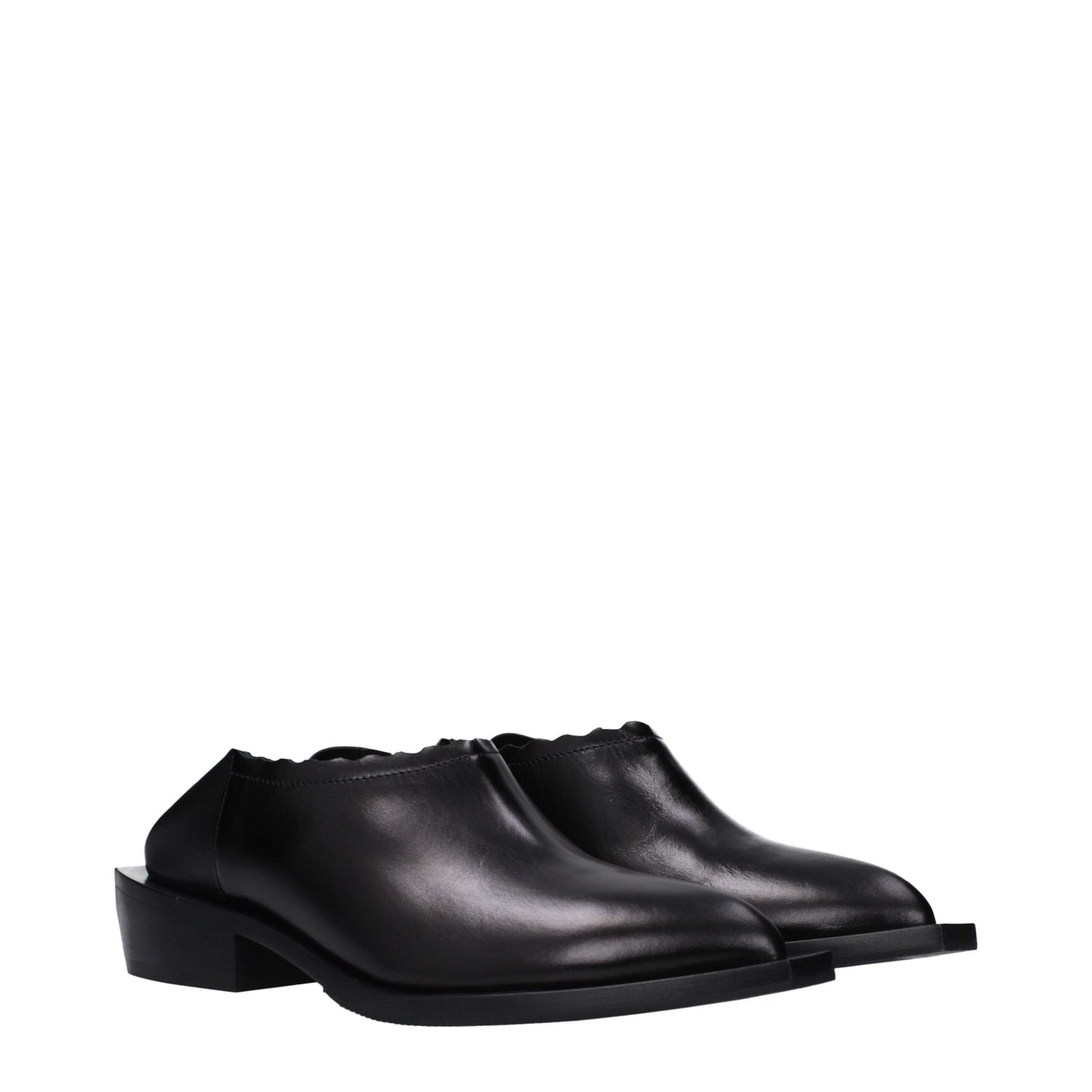 Mules in pelle nera Moschino
