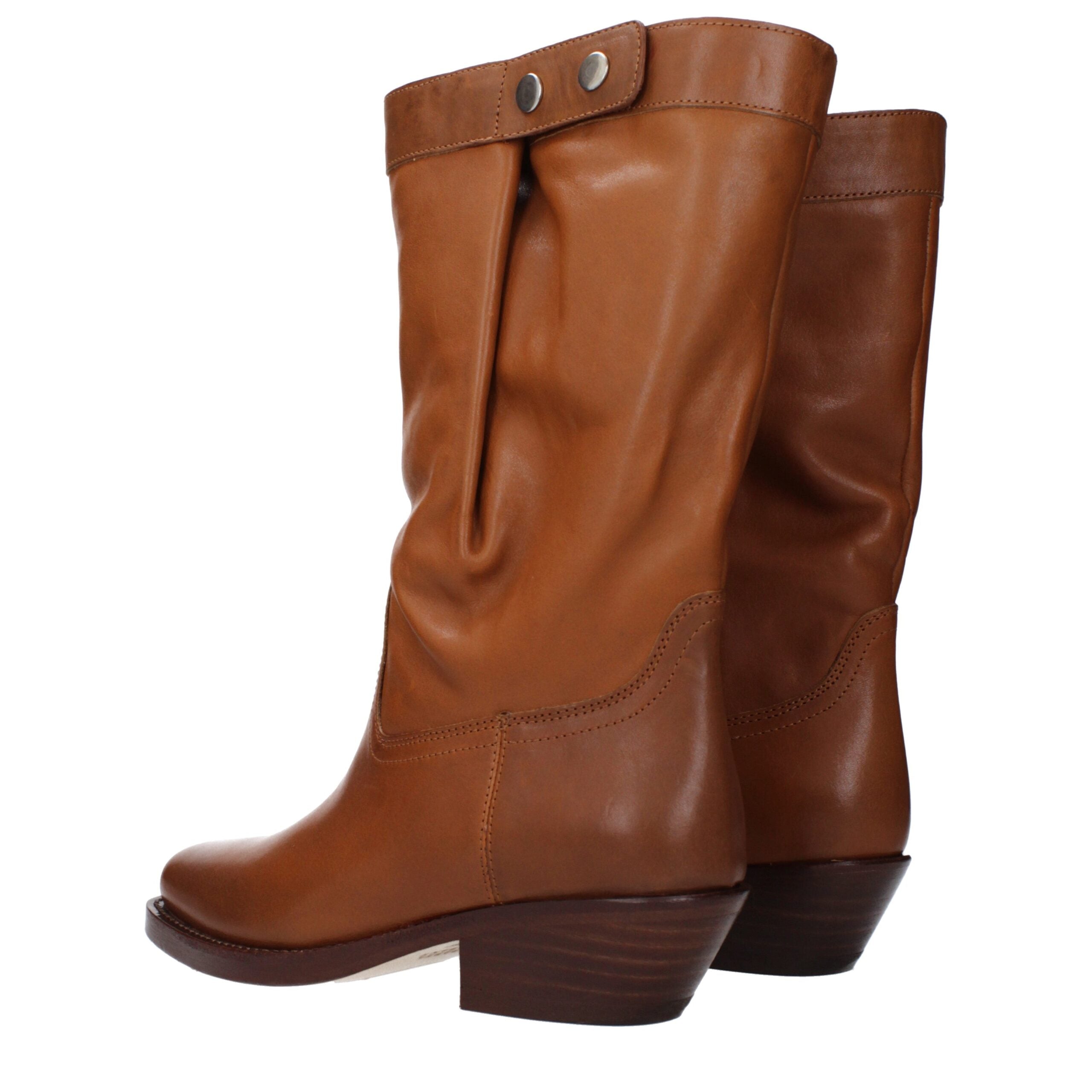 Bottines Isabel Marant en cuir marron