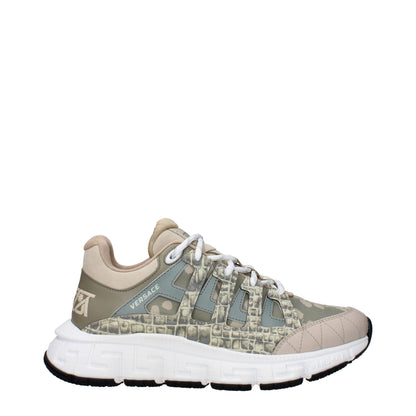 Sneakers basse Versace in tessuto verde