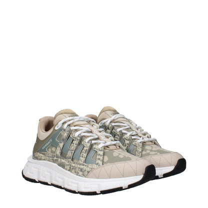 Sneakers basse Versace in tessuto verde