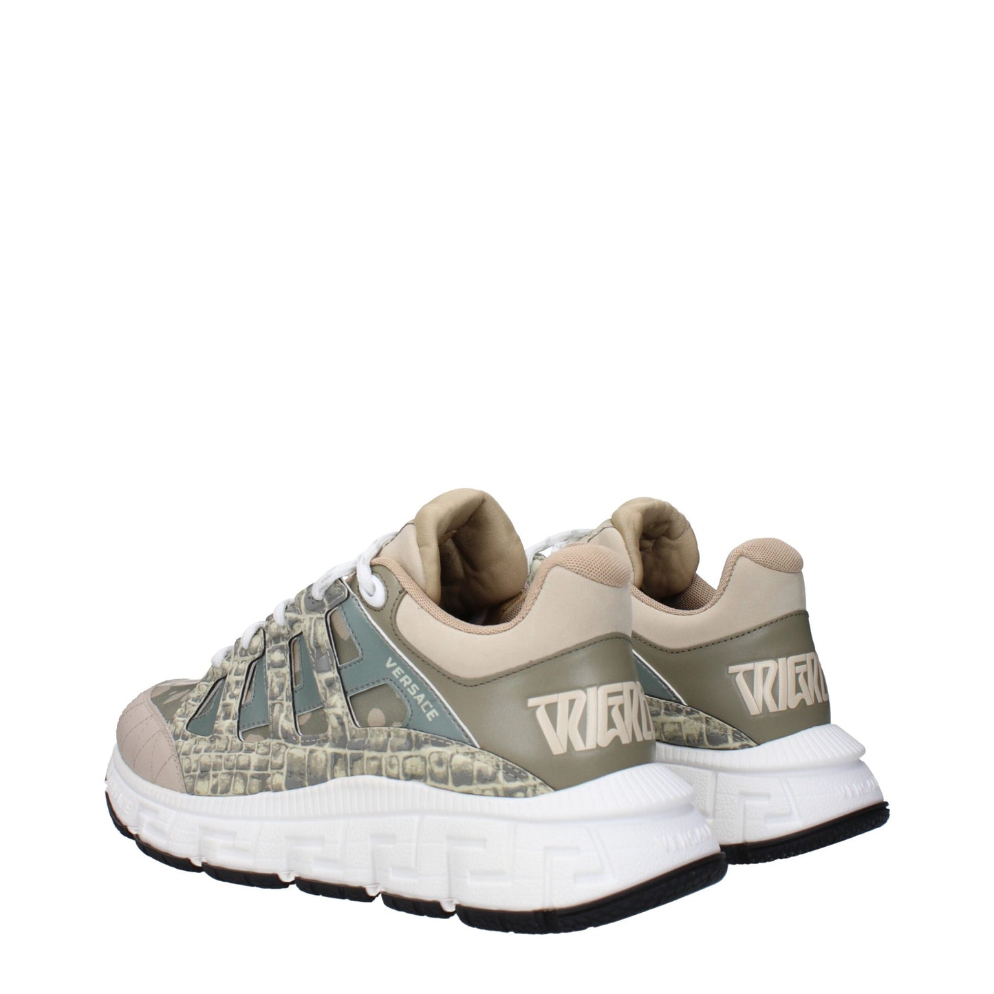 Sneakers basse Versace in tessuto verde