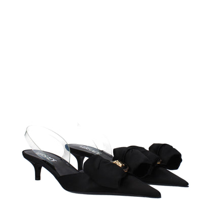 Versace Black Satin Sandals